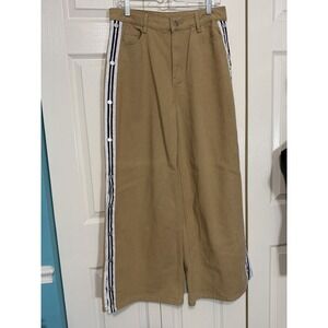 Free Market Pants Women's Wideleg Tan Button Up Sides Size Large